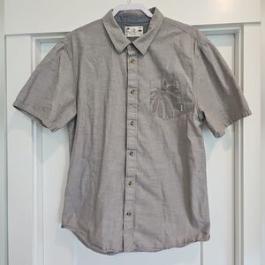 Men's Vans Short Sleeve Gray Buttoon Down, XL, Joel Tudor Collection